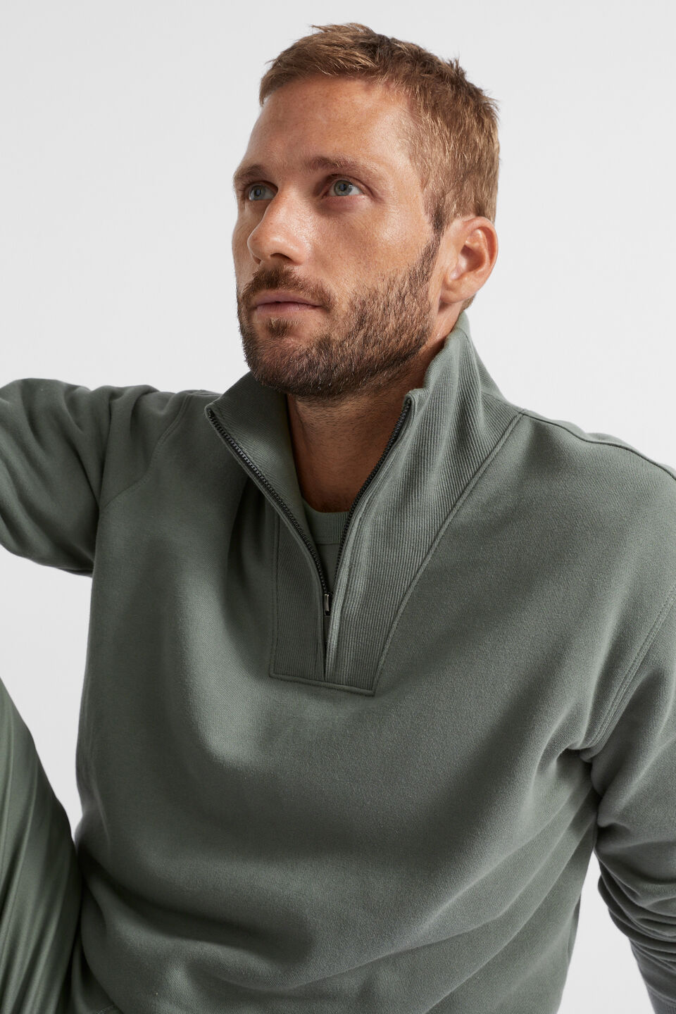 Half Zip Sweatshirt  Light Khaki