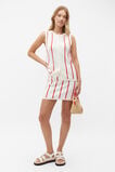 Crochet Button Vest  Strawberry Red Stripe  hi-res