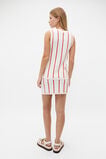 Crochet Button Vest  Strawberry Red Stripe  hi-res