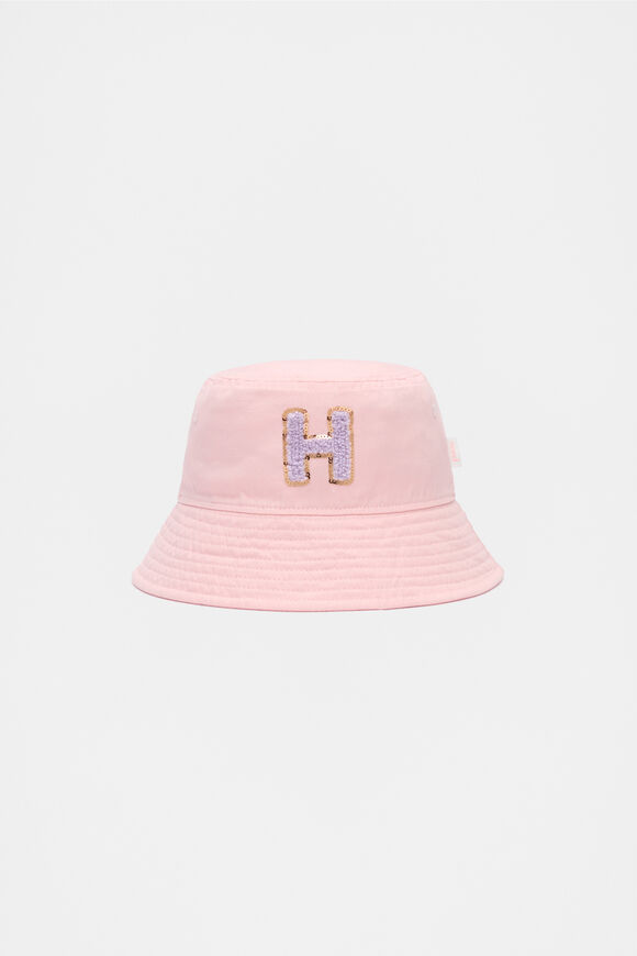 Pink Initial Bucket Hat  H  hi-res