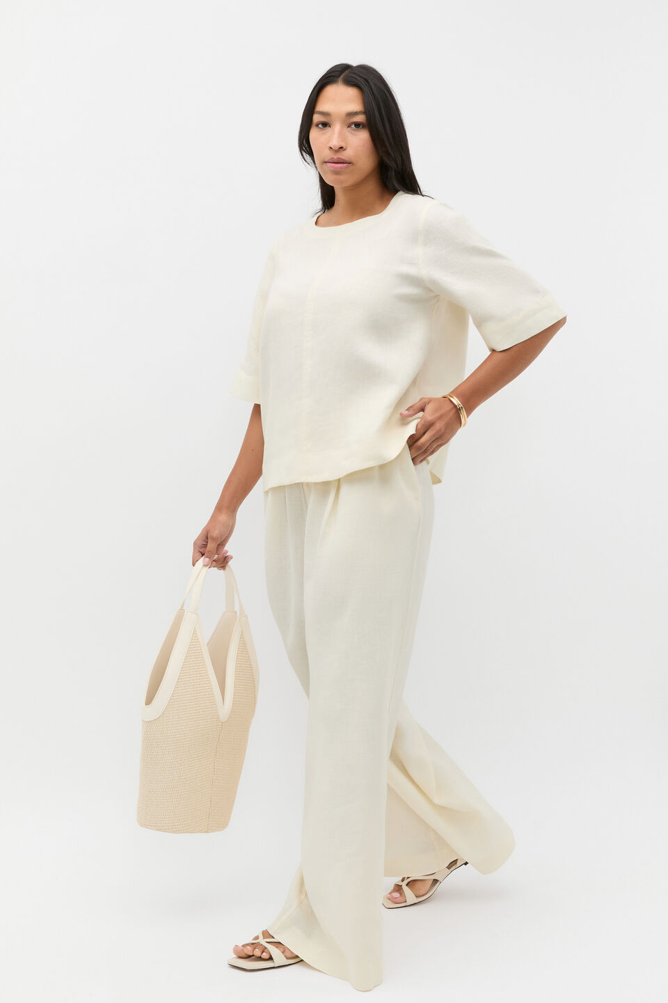 Core Linen Tee  Buttercream