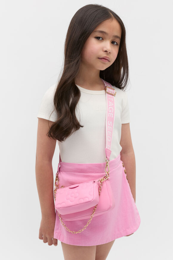 Quilted Flower Hybrid Bag  Candy Pink  hi-res