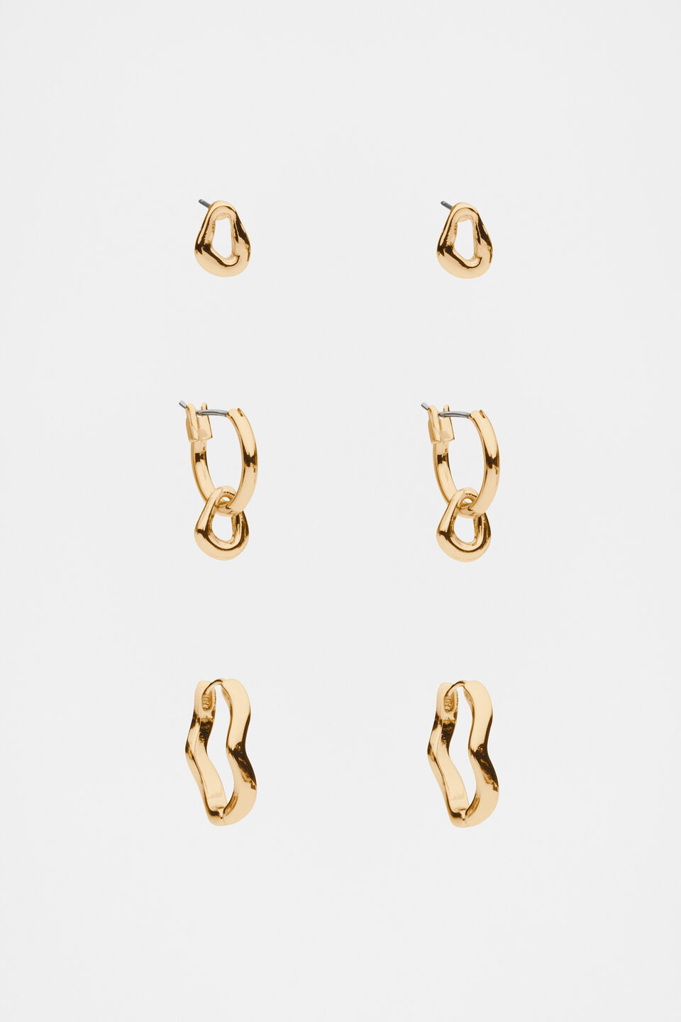 Organic Studs Ear Pack  Gold