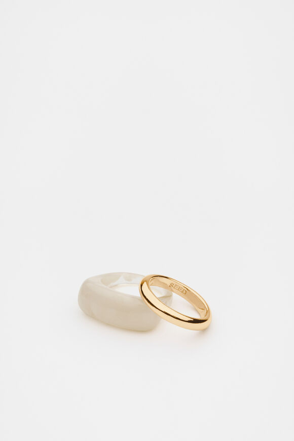 Rounded Resin Ring Set  Buttercream  hi-res