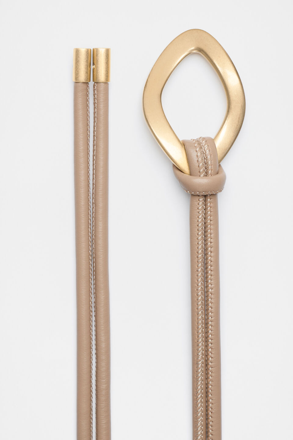 Stella Ring Detail Tubular Belt  Iced Latte