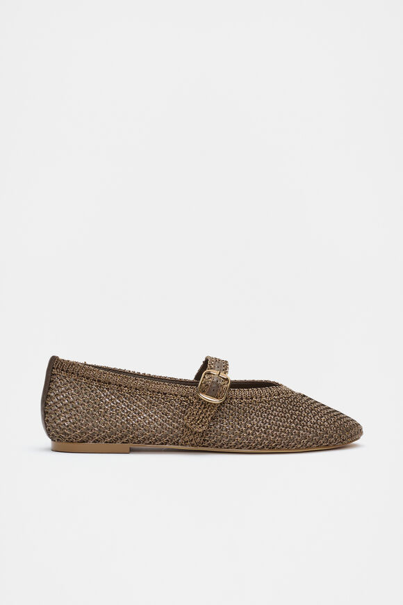 Mara Crochet Ballet Flat  Nutmeg  hi-res