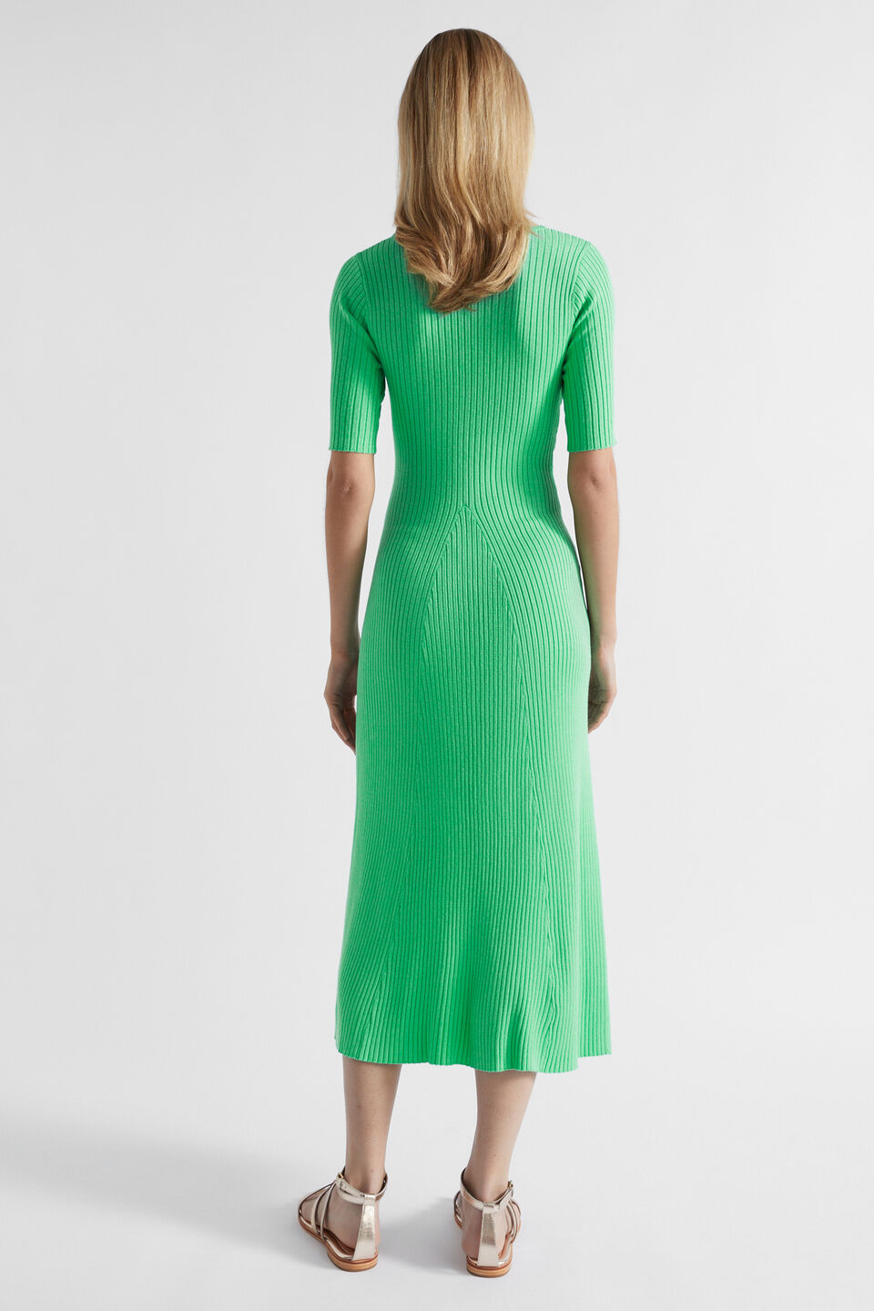 Twist Front Knit Midi Dress  Key Lime