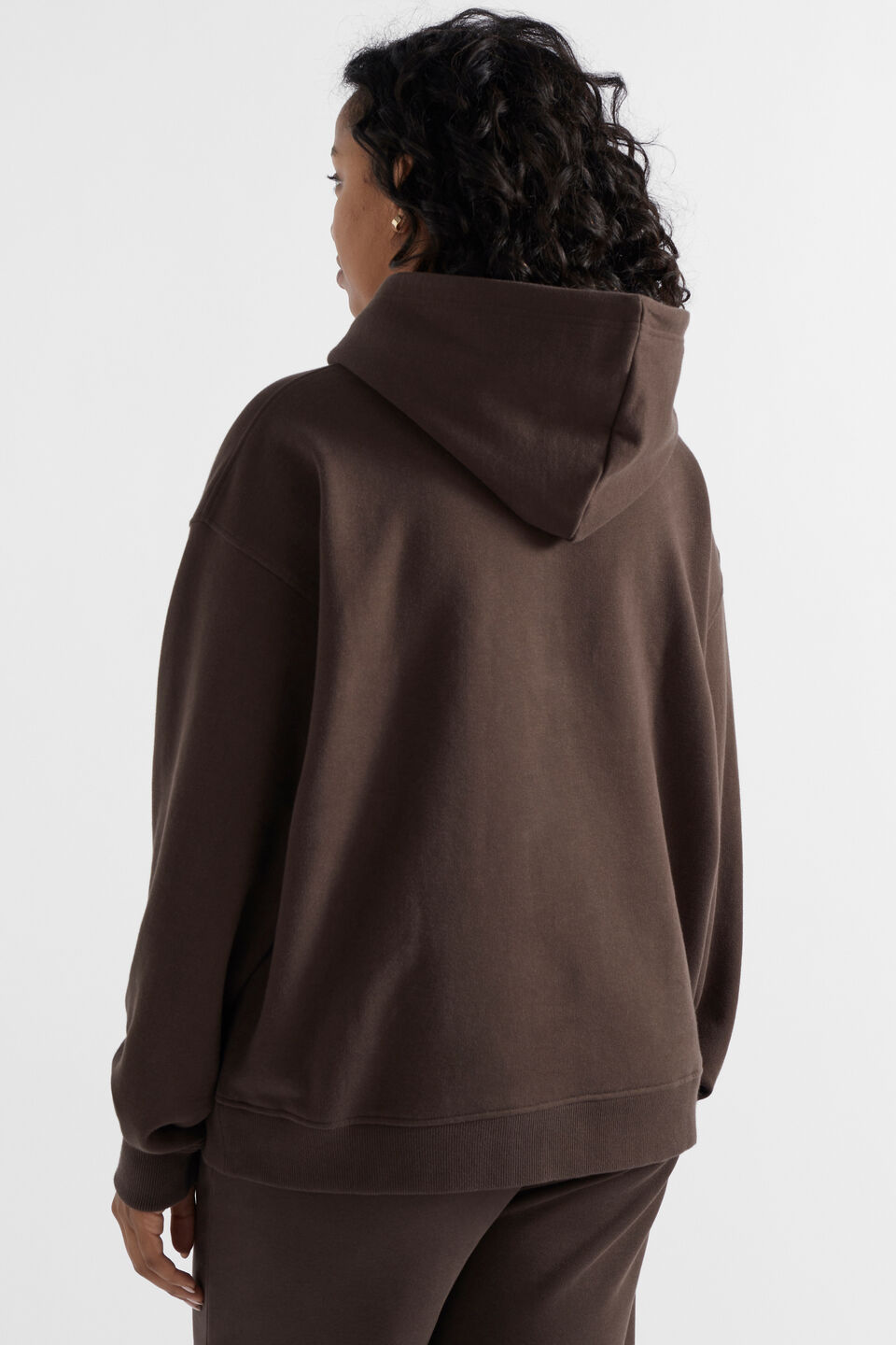 Fleece Boyfriend Hoodie  Dark Espresso