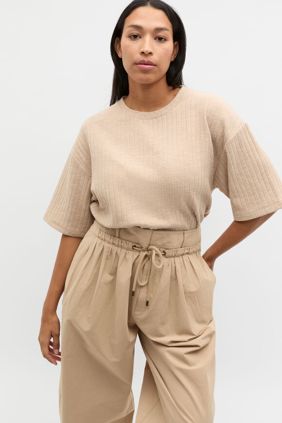 Textured Longline Boxy Tee  Iced Latte Twist  hi-res
