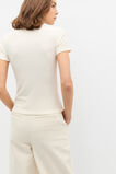Rib Button Through Top  Buttercream  hi-res