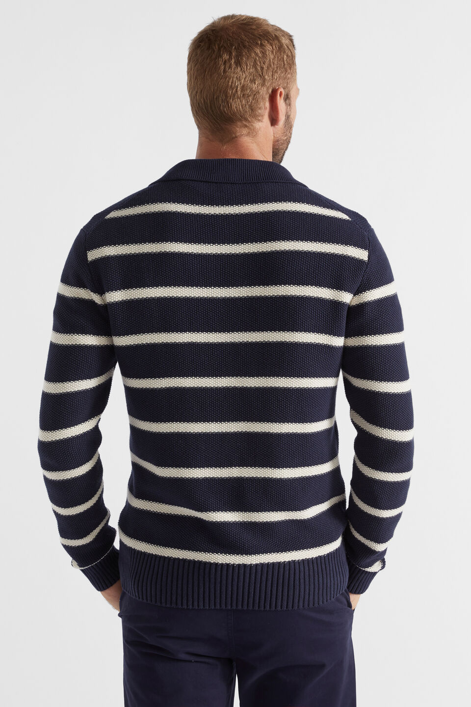 Rugby Knit  Midnight Stripe