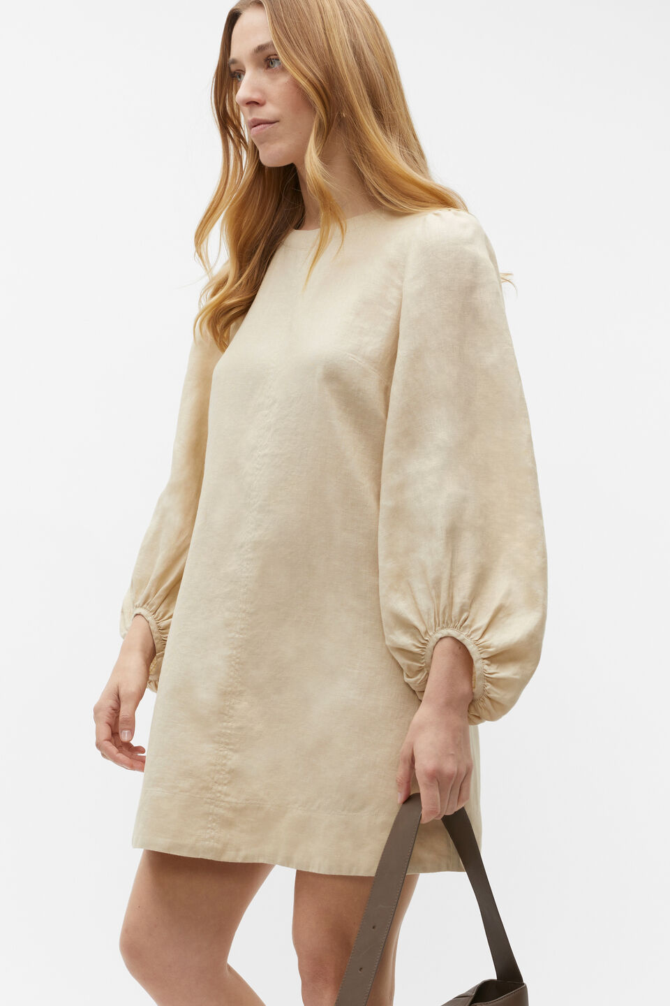 Core Linen Mini Dress  Sandshell