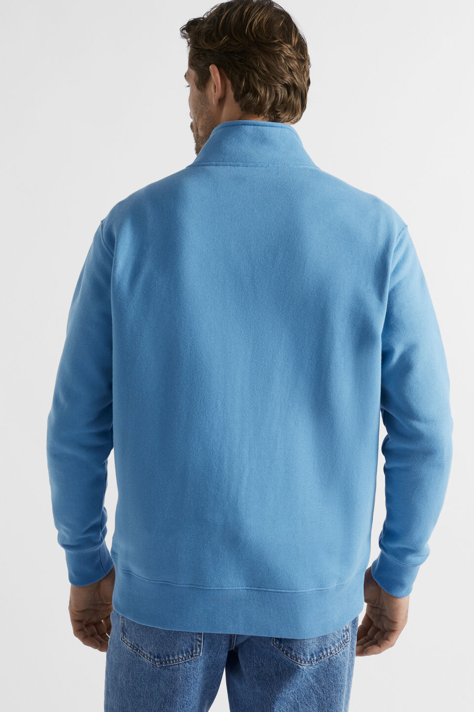 Zip Through Sweat  Deep Chambray