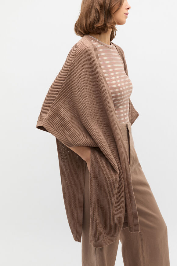Open Weave Poncho  Nutmeg  hi-res