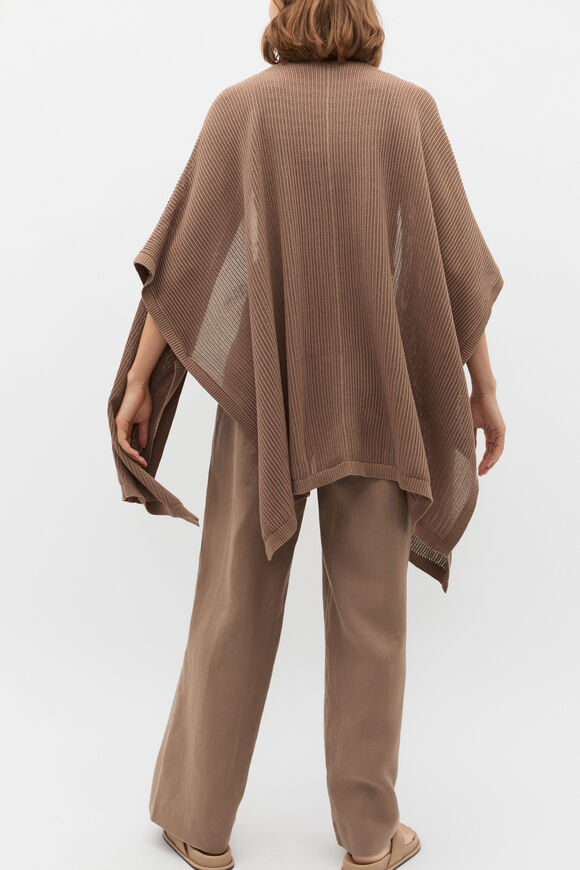 Open Weave Poncho  Nutmeg  hi-res