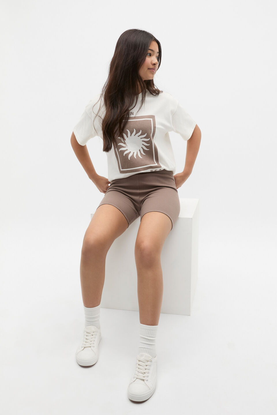 Core Logo Bike Short  Mushroom