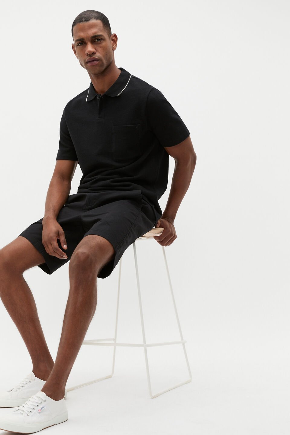 Pocket Polo Shirt  True Black
