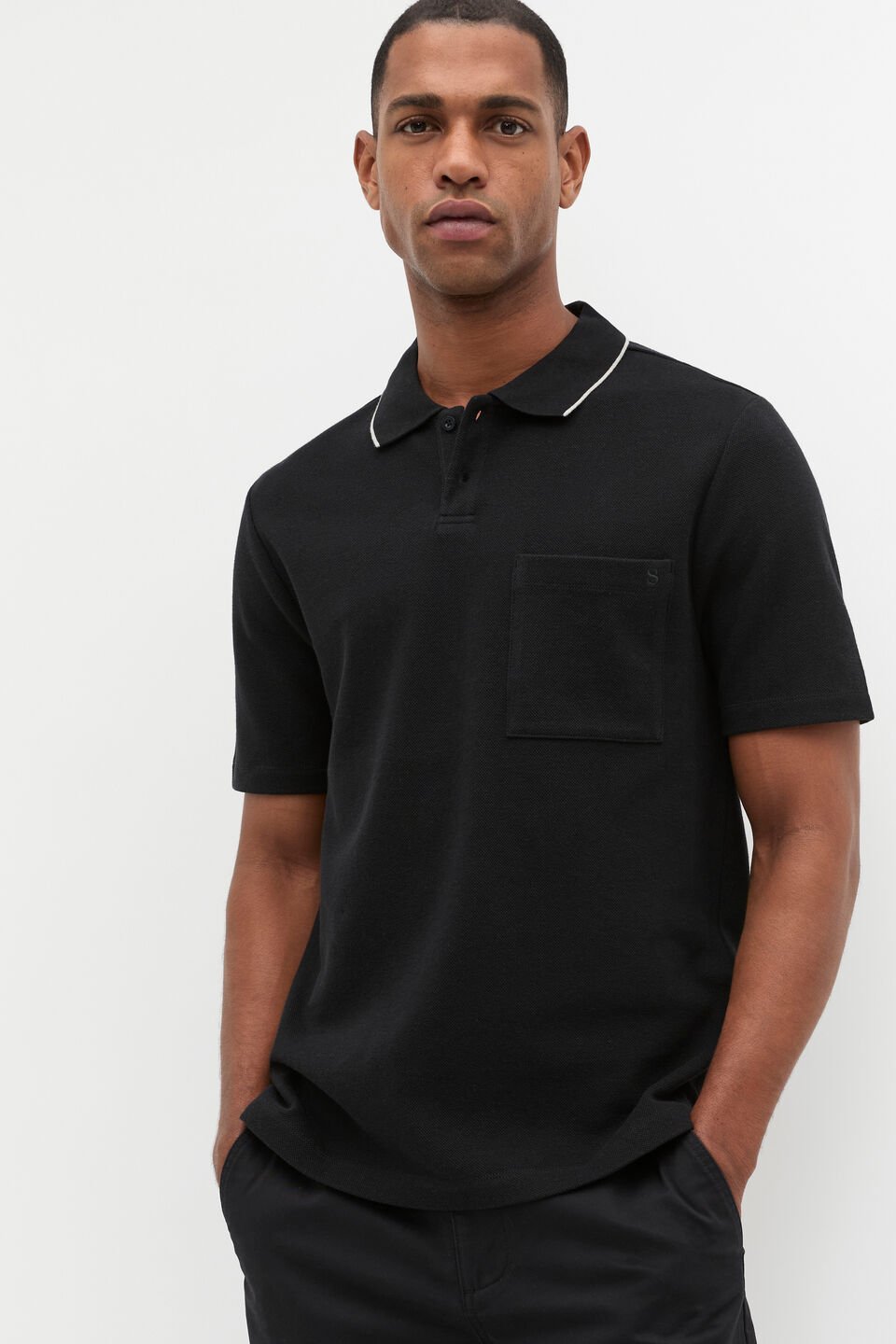 Pocket Polo Shirt  True Black