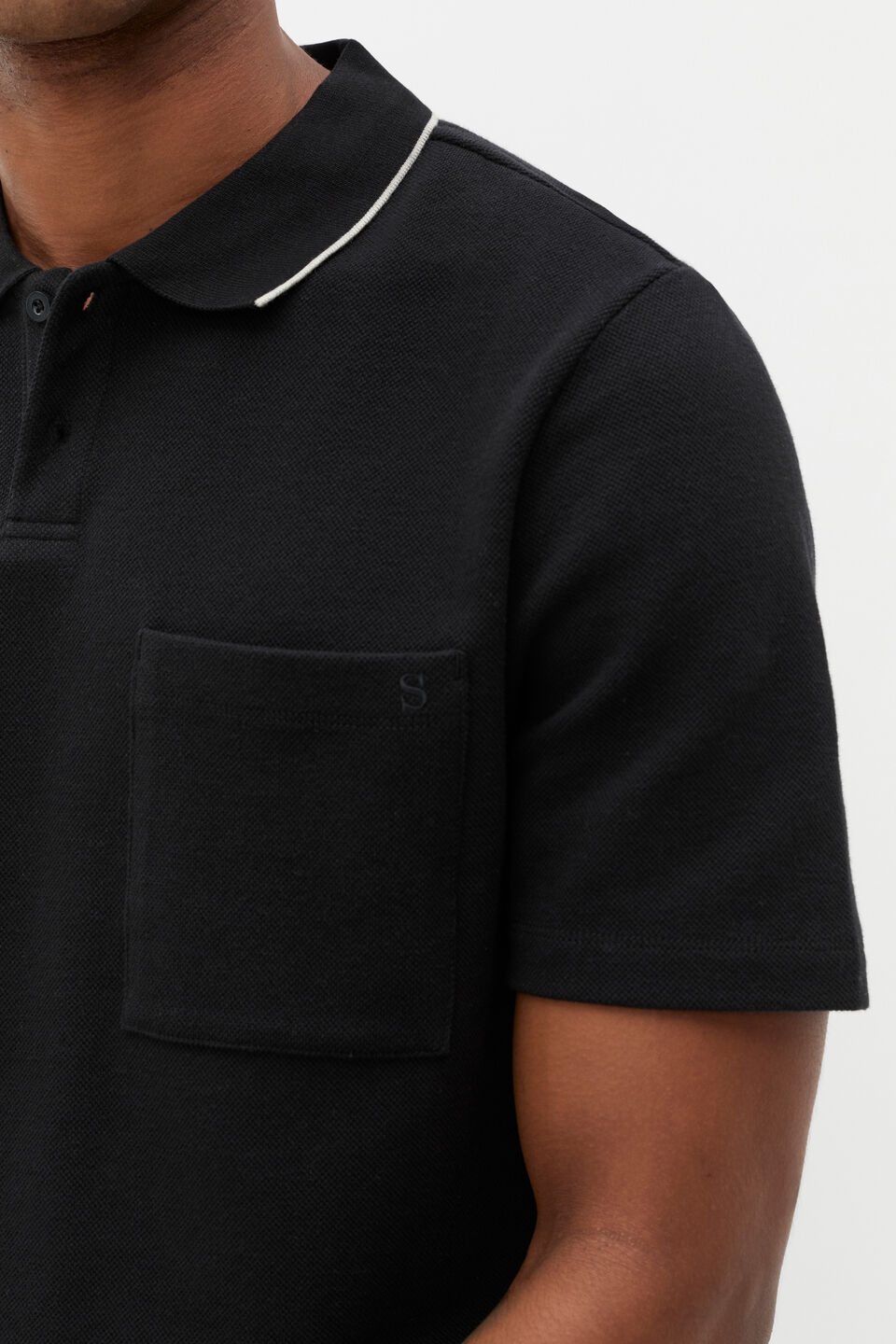 Pocket Polo Shirt  True Black