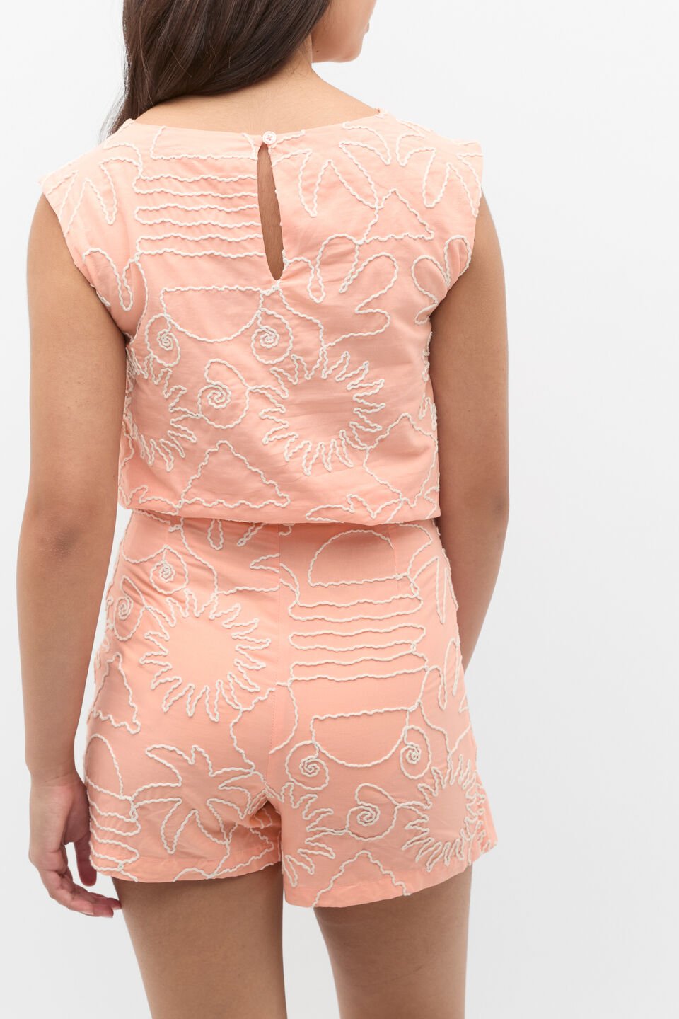 Embroidered Skort  Peach