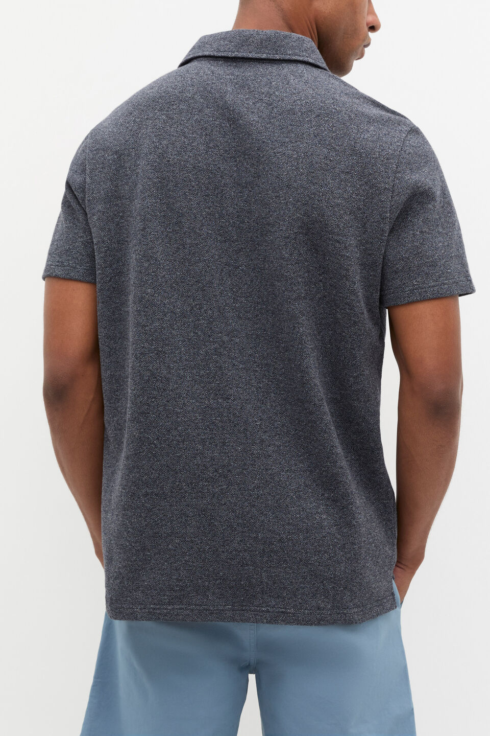 Marled Polo Shirt  Midnight Fleck