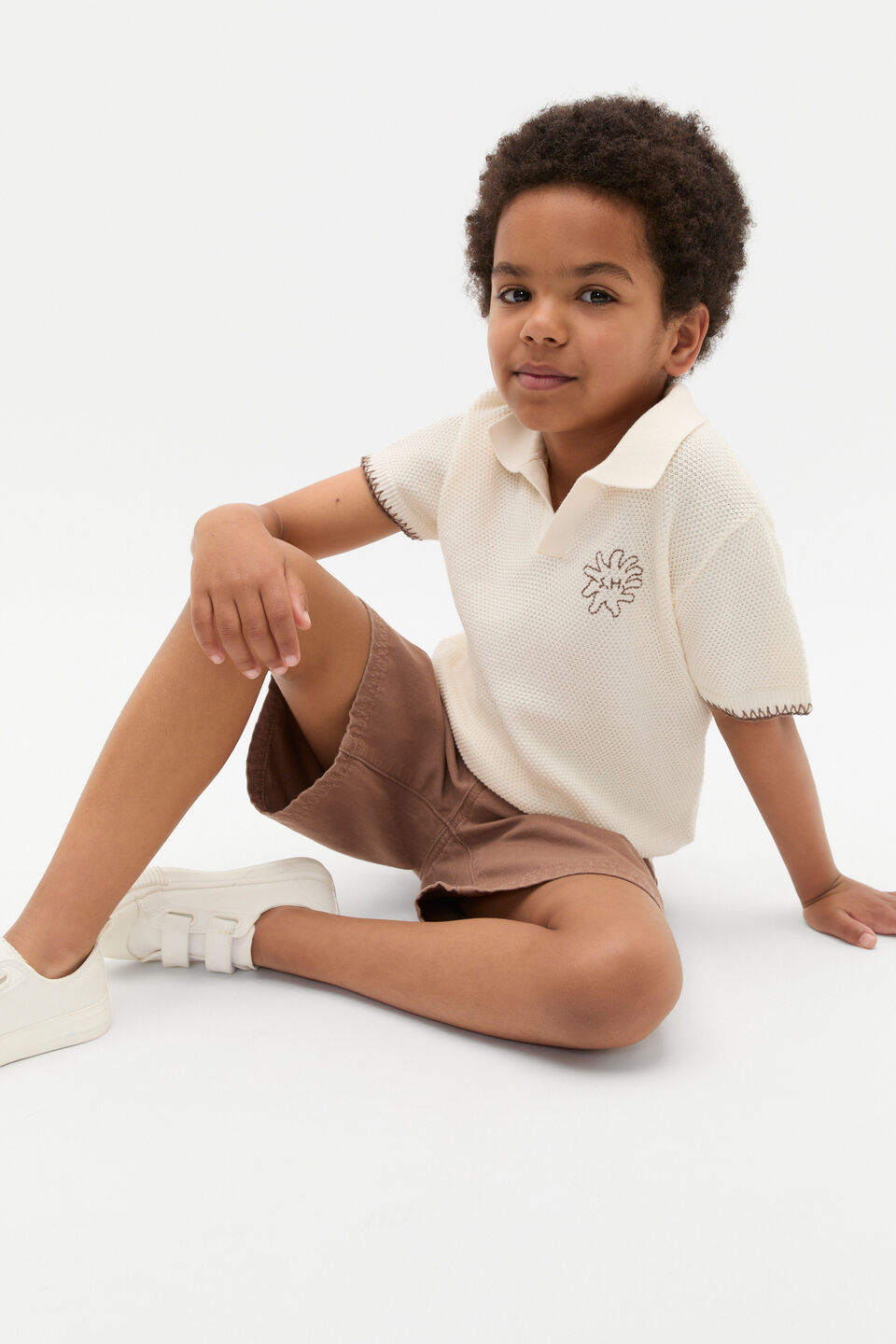 Trophy Knit Polo  Vintage Cream