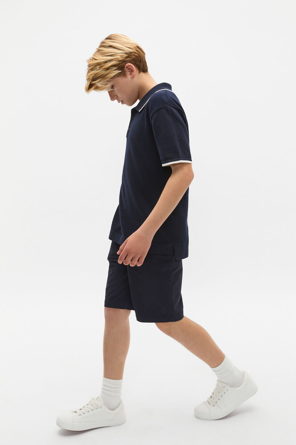 Knit Polo  Midnight Blue