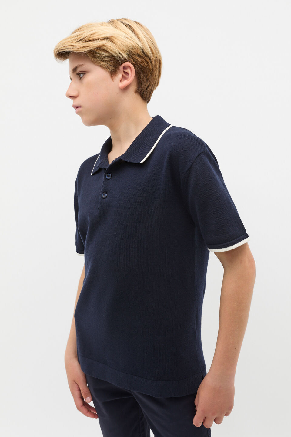 Knit Polo  Midnight Blue