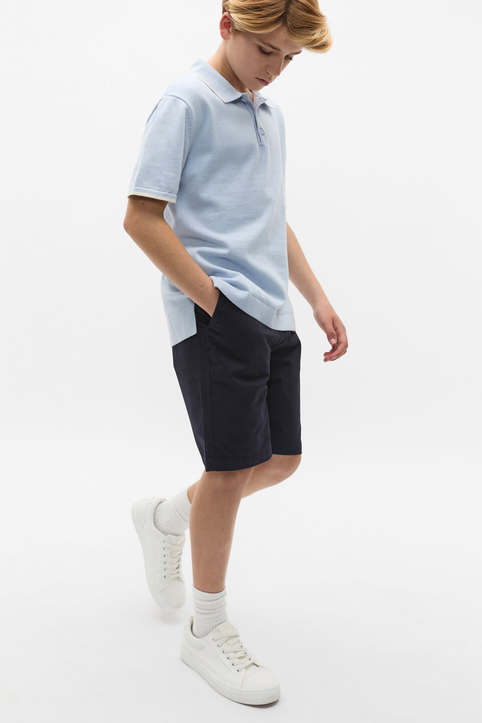 Knit Polo  Sky