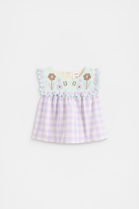 Spliced Gingham Top  Multi  hi-res