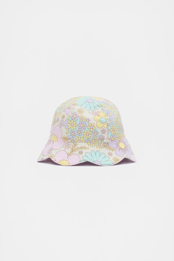Mini Gingham Floral Hat  Multi  hi-res