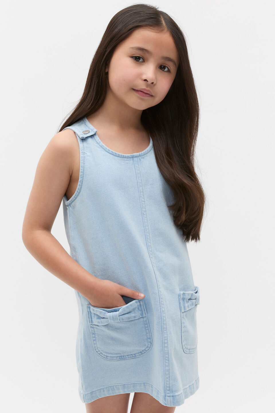 Denim Pinafore  Powder Blue Wash