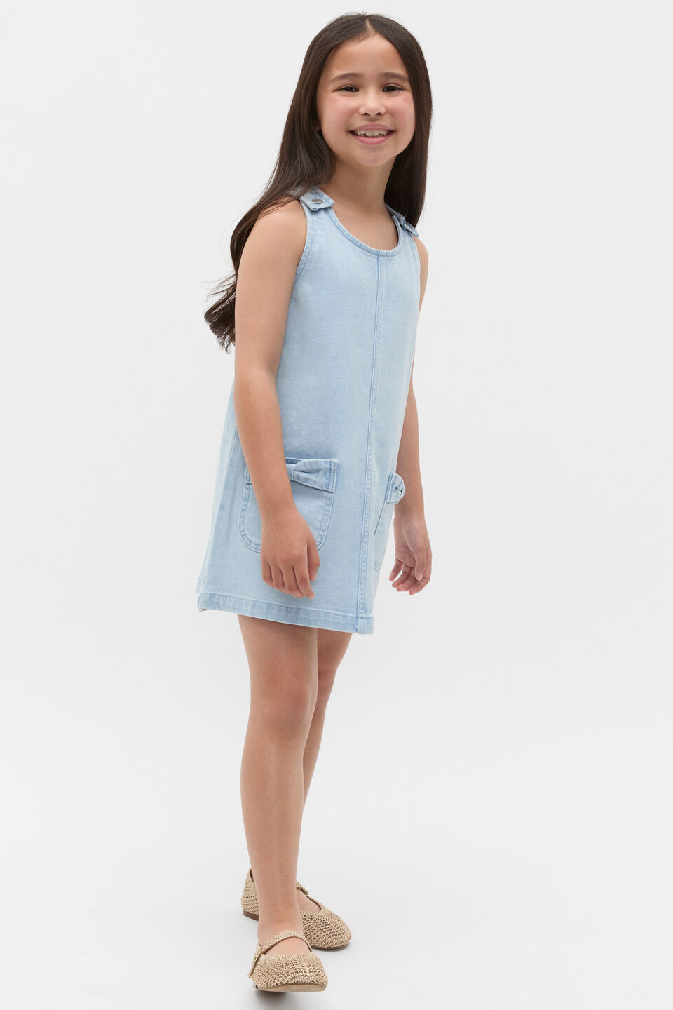 Denim Pinafore  Powder Blue Wash