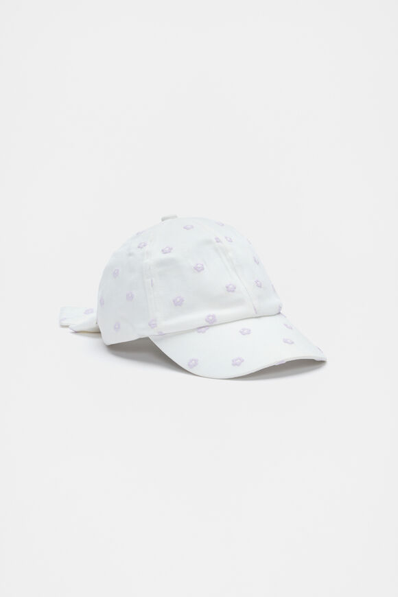 Embroidered Bow Cap  Vintage Cream  hi-res