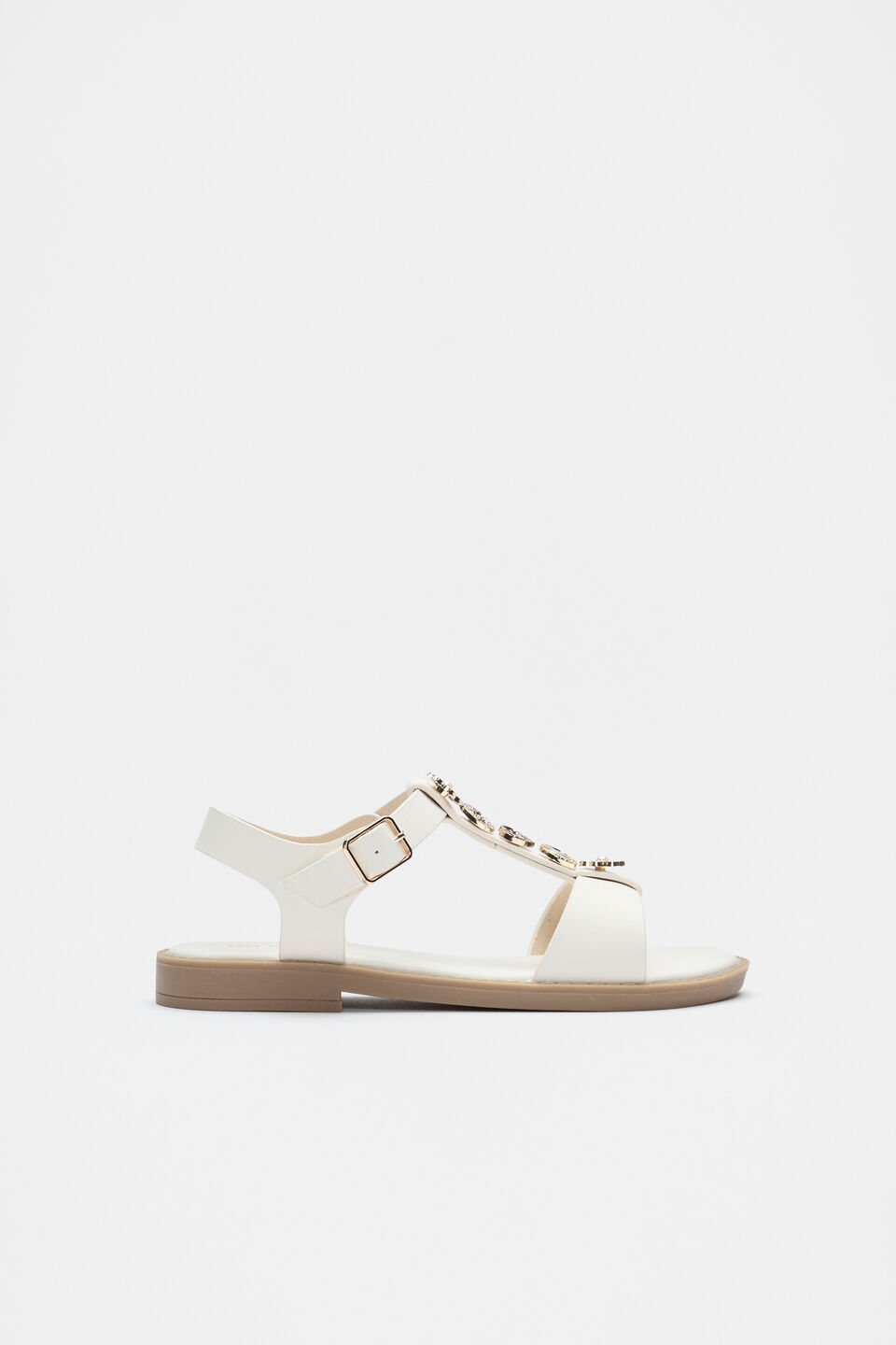 Coin Charm T-bar Sandal  Vintage Cream
