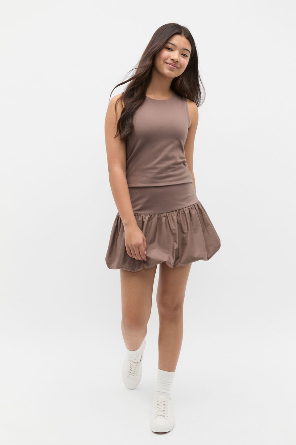 Spliced Bubble Skirt  Mushroom