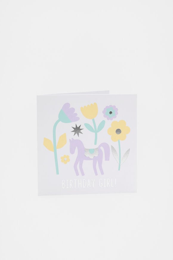 Birthday Girl Pony Card  Multi  hi-res