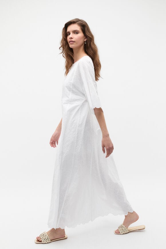 Floral Embroidered Kaftan Maxi  Whisper White  hi-res
