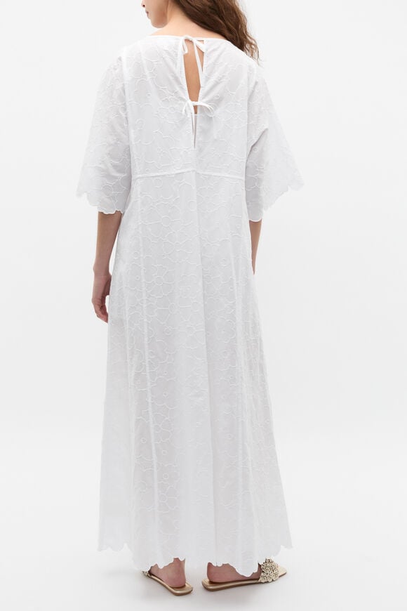 Floral Embroidered Kaftan Maxi  Whisper White  hi-res