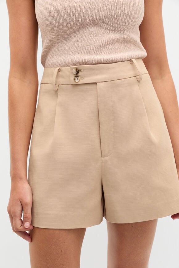 Tailored Button Short  Ecru  hi-res
