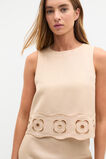 Retro Embroidered Hem Tank  Ecru  hi-res