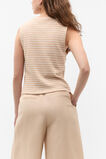 Stripe Textured Shell Top  Ecru Stripe  hi-res