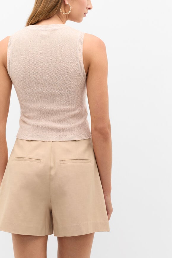 Cotton Twist Knit Top  Ecru Twist  hi-res
