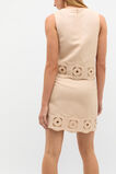 Retro Embroidered Hem Mini Skirt  Ecru  hi-res