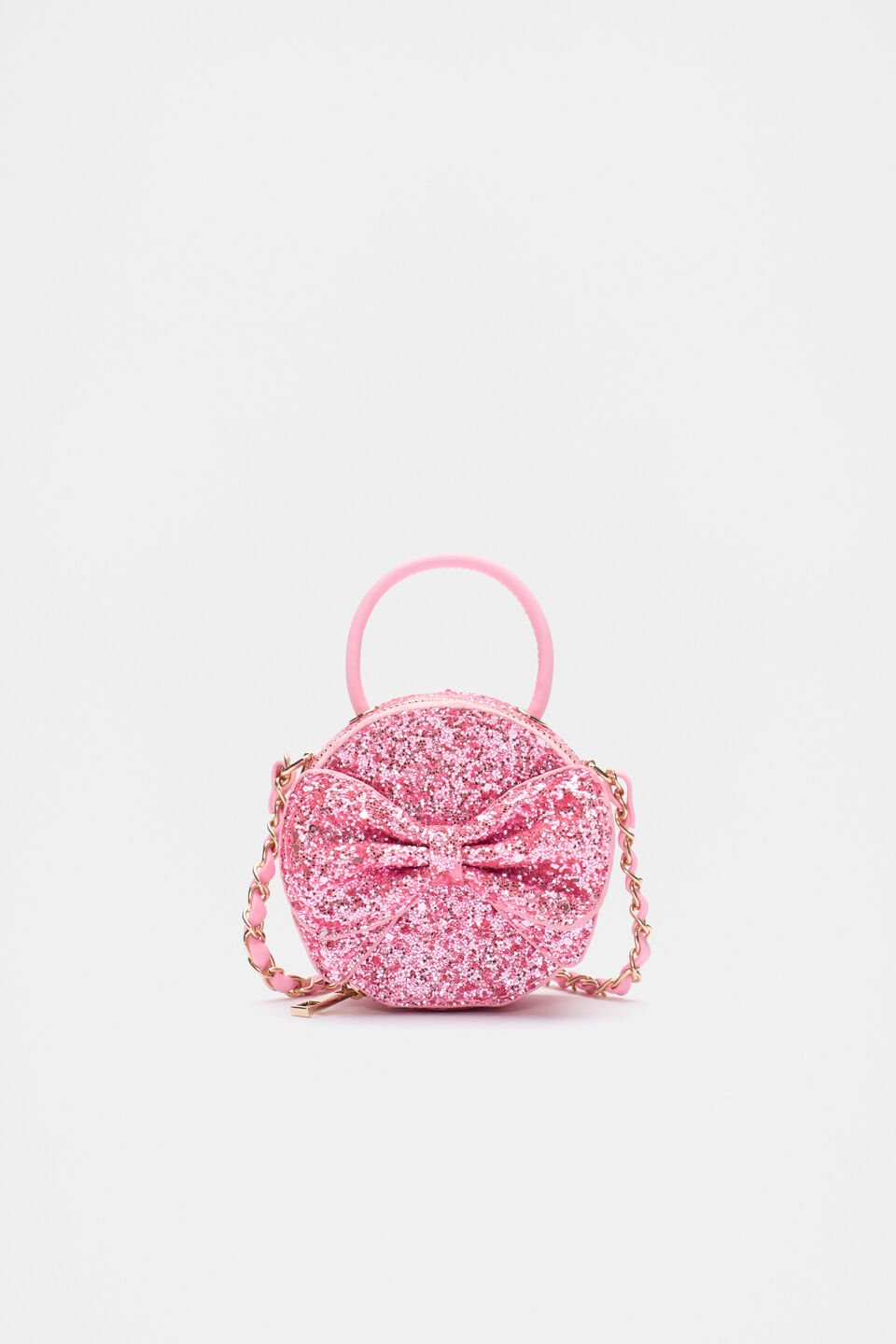 Mini Bow Cross Body  Pink Glitter