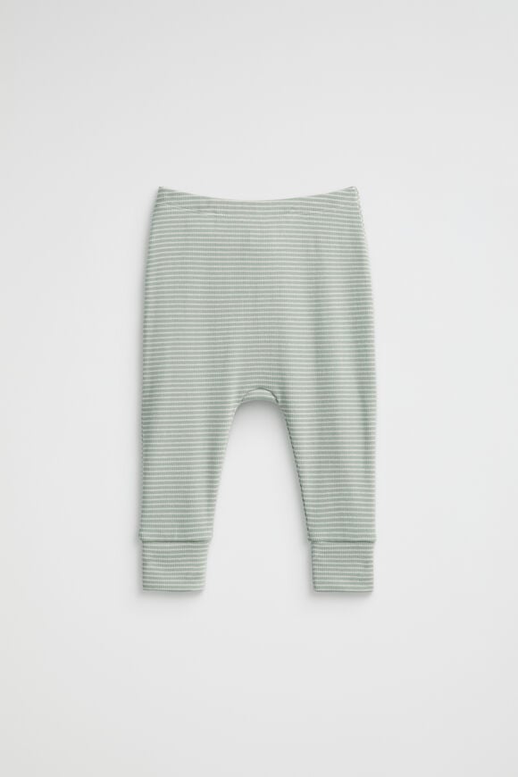 Core Rib Logo Legging  Sage Stripe Core Rib Logo Legging  Sage Stripe  hi-res