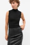 Textured Mock Neck Tank  Black  hi-res