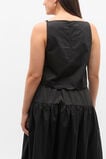 Poplin Scallop Top  Black  hi-res