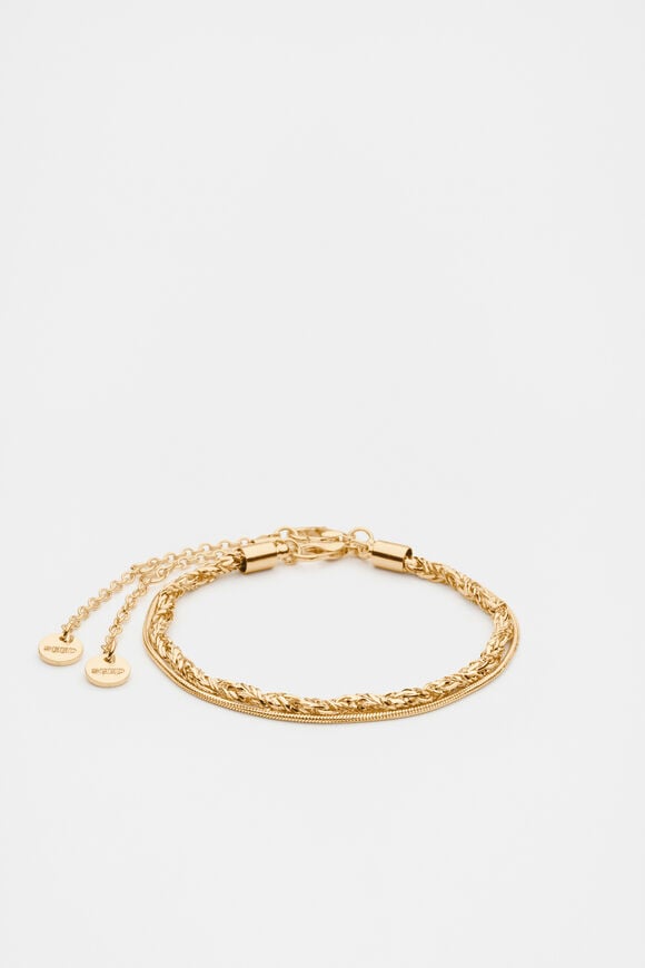 Rope Chain Bracelet Set  Gold  hi-res