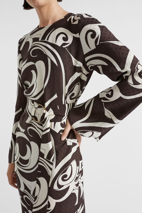 Jacquard Swirl Midi Dress  Retro Swirl Jacquard Swirl Midi Dress  Retro Swirl  hi-res